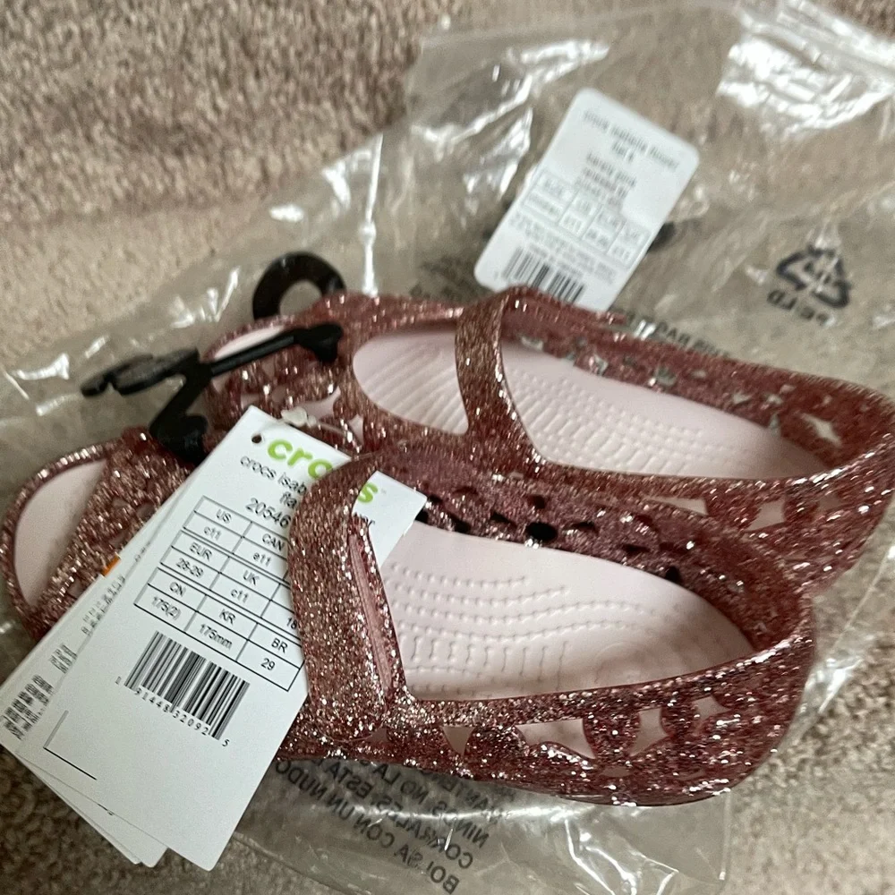 New Crocs Toddler Girl Isabella Flower Flat Sandal - Picture 7 of 13